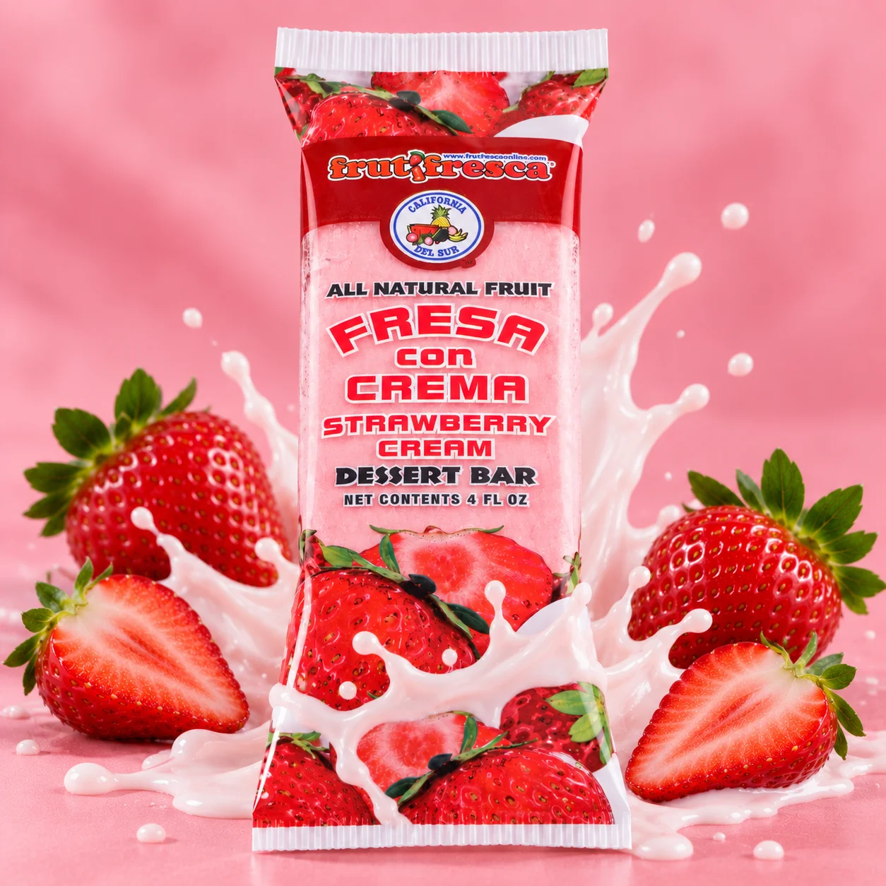 Paleta con Crema Fresa