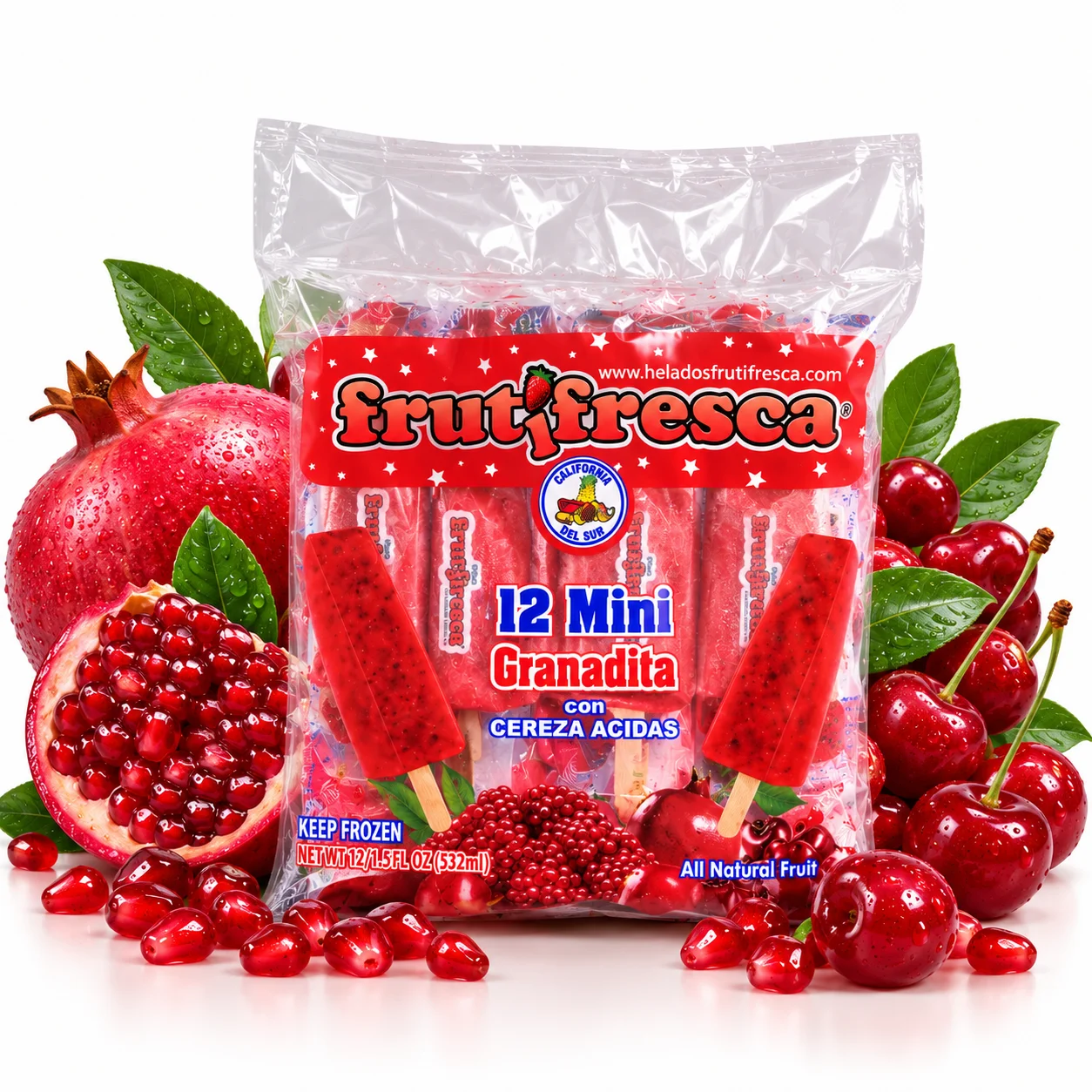 Paquete Familiar de Mini Paletas de Granadita de 12 Piezas