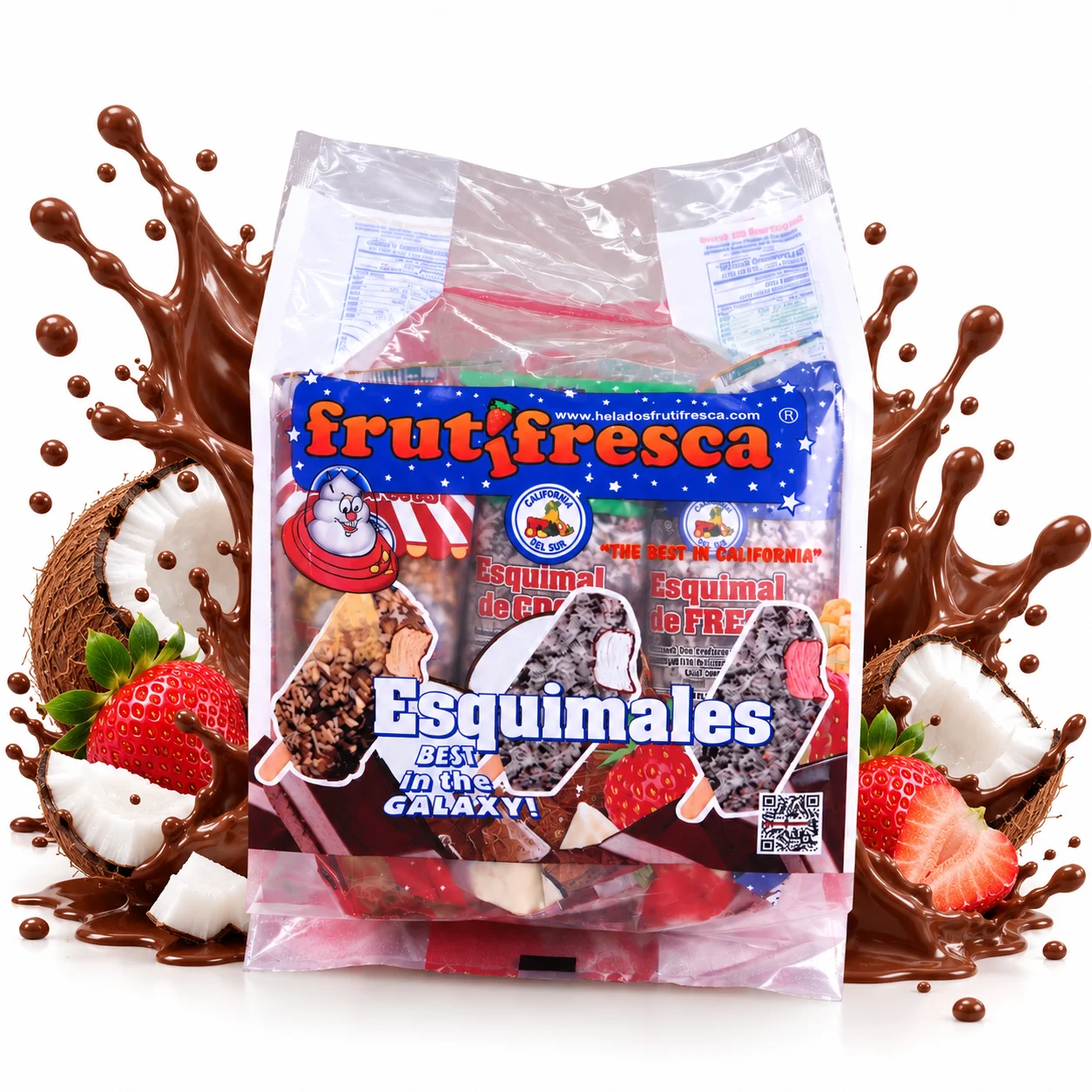 Paquete Esquimales con Chocolate y Fruta FrutiFresca